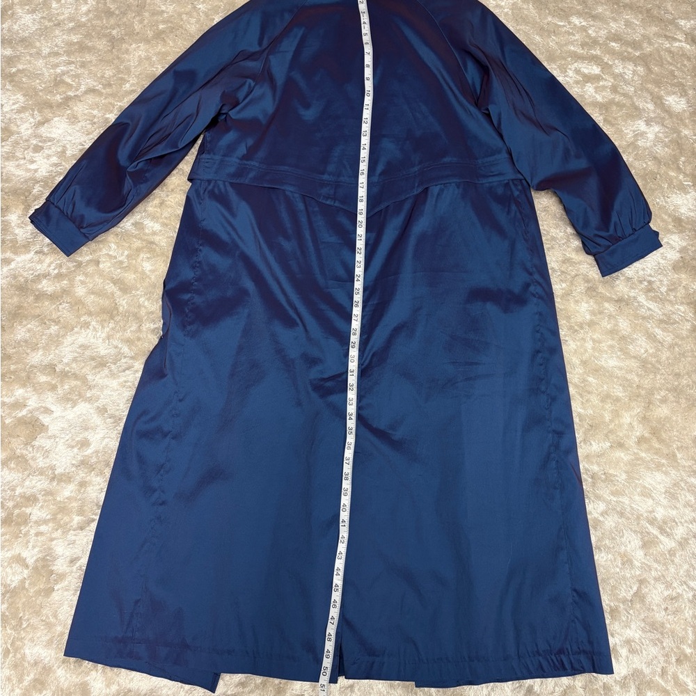 Women's Unique Metallic Blue Rainy Day Trench Coat -Size 10-Vintage 90s - Picture 6 of 12